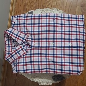 Like new✨️ longsleve dress shirt. Navy, pink, white and red plaid. 34/35.